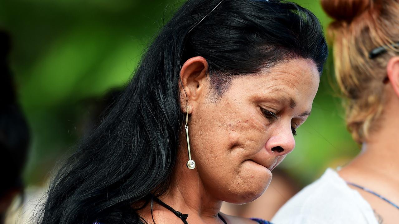 Smoking Ceremony and Memorial held for Barak Austral 5 and Jhulio Sariago 3, the two boys who drowned in the Ross River. Mother Leeanne Eatts. Picture: Alix Sweeney