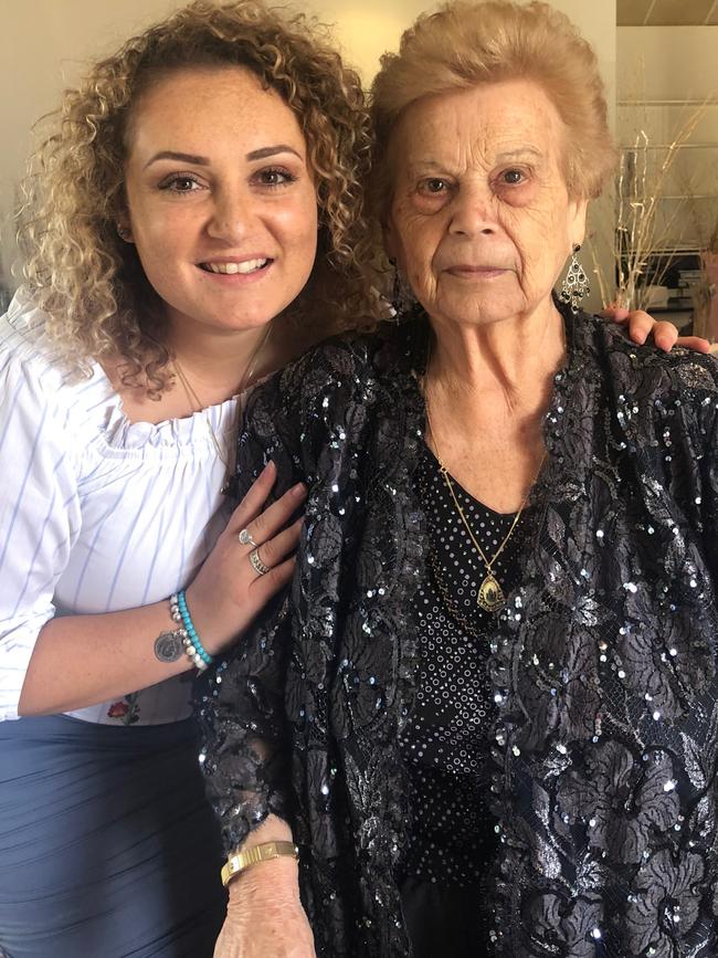 Epping Gardens Aged Care resident Concetta Mineo (right) with granddaughter Carla Gangi.