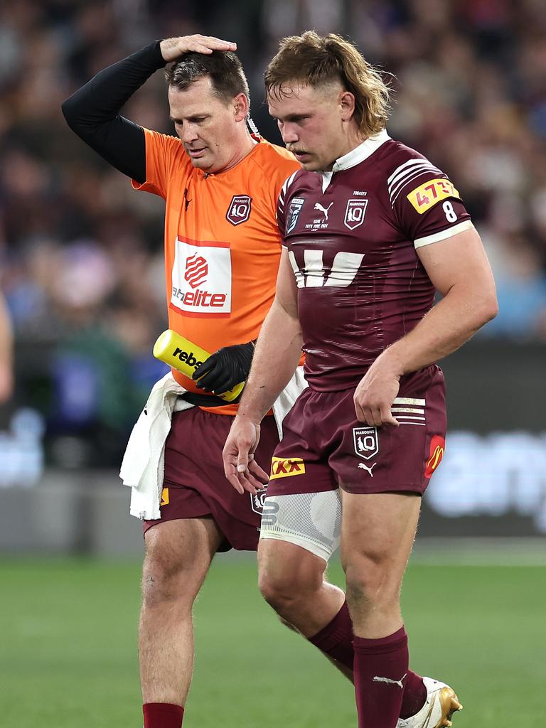 Cotter came off for a HIA. (Photo by Cameron Spencer/Getty Images)