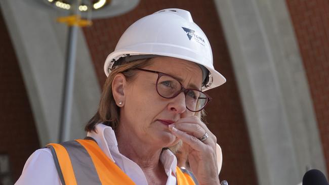 Victorian Premier Jacinta Allan at a transport announcement on the morning after the by-elections. Picture: NewsWire/Valeriu Campan