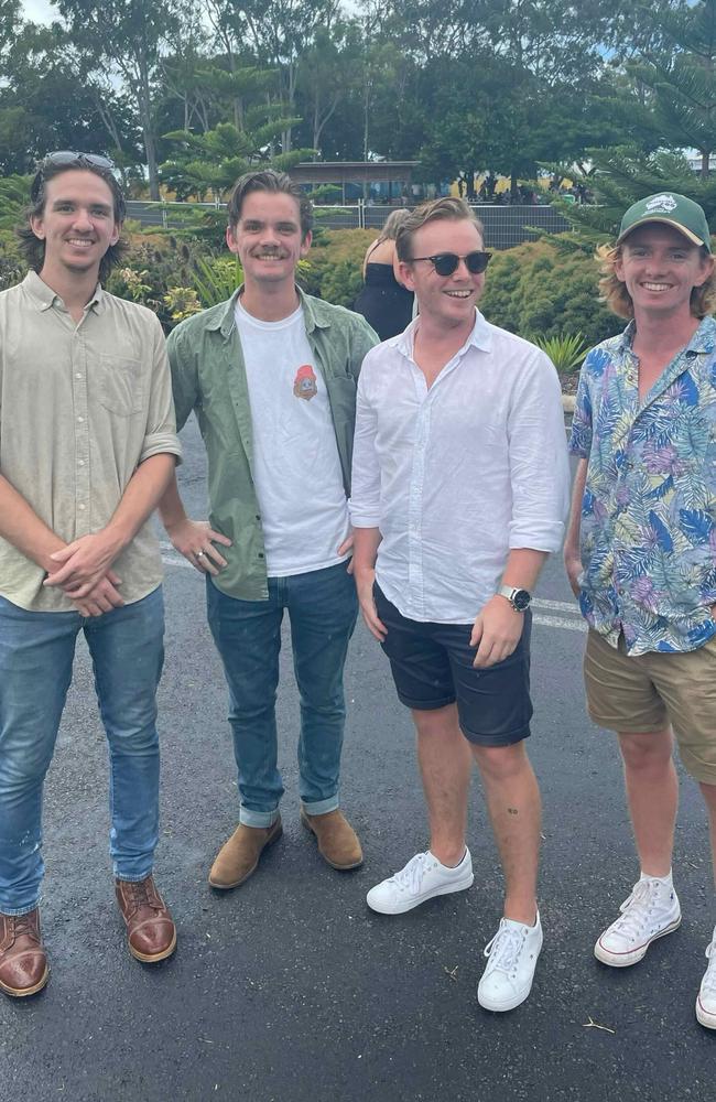 Aiden, Nathan, Sam and Patrick Hagan at the SummerSalt festival at Seafront Oval, Pialba on March 9, 2024. Credit: Adam Miller