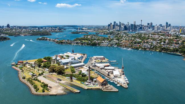 A plan for Cockatoo Island would see the “rewilding of the island” to reintroduce cockatoos to its environment, as well as “large-scale artworks”. Picture: Mark Merton