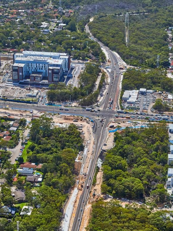 Roadworks at Frenchs Forest in April 2018.