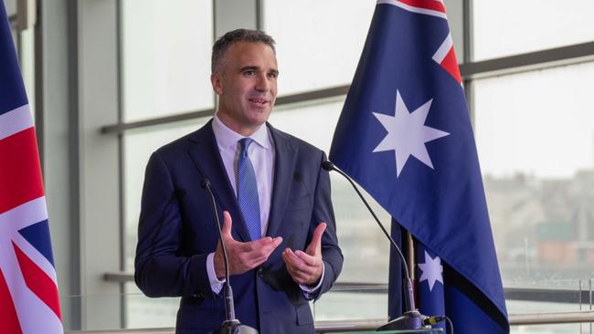 Premier Peter Malinauskas at the Barrow-in-Furness nuclear submarine shipyard operated by BAE Systems. Picture: Paul Starick