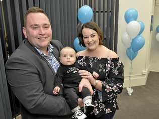 NOW OPEN: Residence Estate Agents principal Matt Jesse with son James and wife Jo Jesse at the opening function of the new real estate agent. Picture: Kevin Farmer