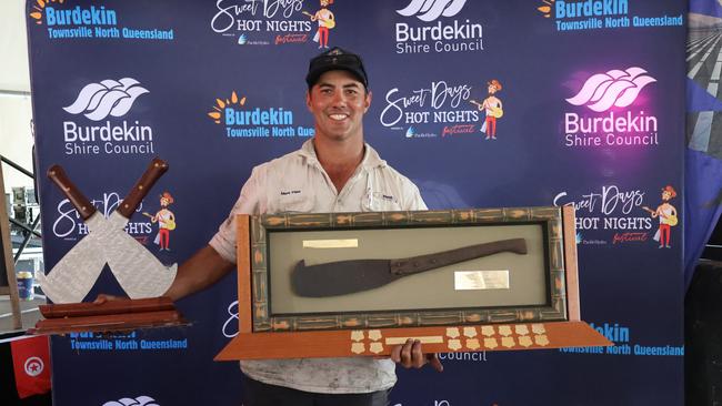 Mark Vass was the winner of the annual Australian Hand Cane Cutting Championships at the Sweet Days, Hot Nights festival.