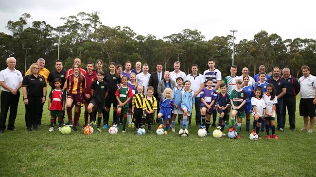 Members of the Sydney Hills Football Association at their launch last year.