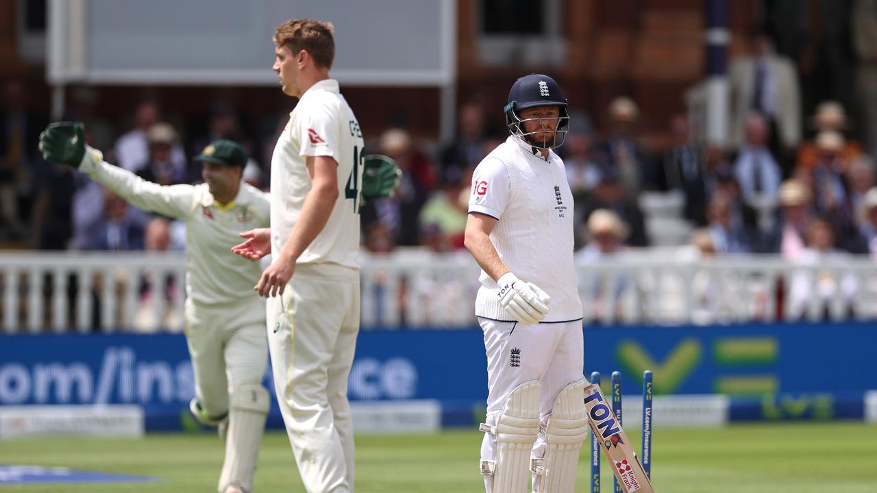 Alex Carey stumps Jonny Bairstow at Lord's. Picture: Ryan Pierse/Getty Images