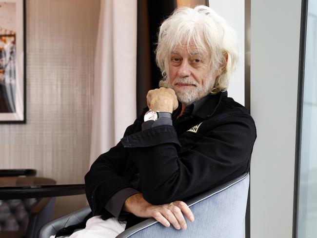 DAILY TELEGRAPH NOVEMBER 4, 2024. Bob Geldof pictured at Crown, Barangaroo ahead of touring Songs and Stories here next March. Picture: Jonathan Ng