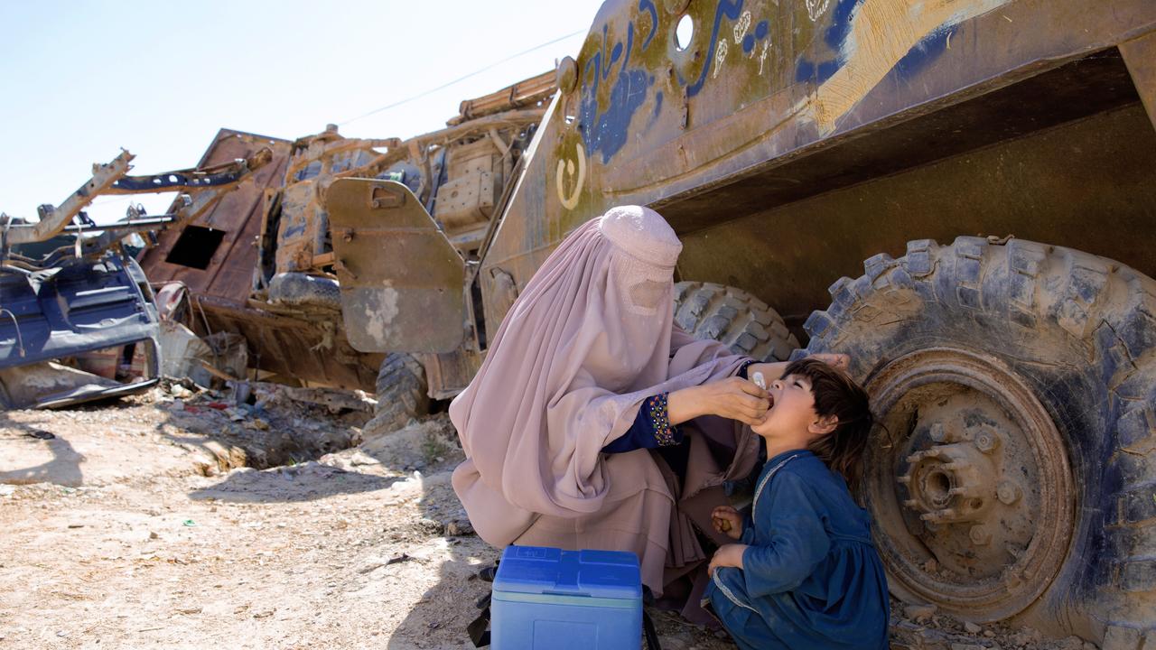 A child vaccinated for polio in southern Afghanistan, which is one of three countries, with Pakistan and Nigeria, where the virus survives. Picture: Supplied