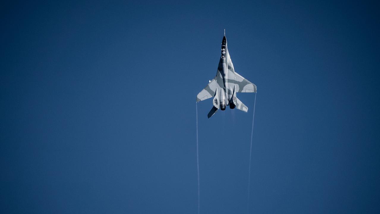 A Bulgarian air force MiG-29 during exercises in Graf Ignatievo, Bulgaria, on February 17, 2022. Picture: Hristo Rusev/Getty Images