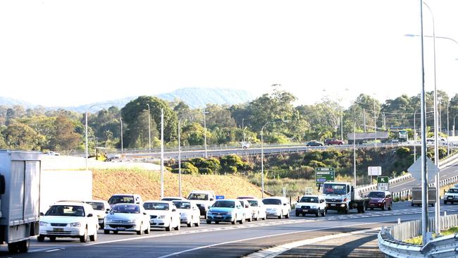 Tugun traffic was at a crawl this morning following a lane closure