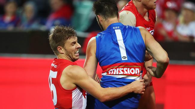 Kieren Jack says Swans players have changed their tackling technique to reflect current climate. Picture: Phil Hillyard