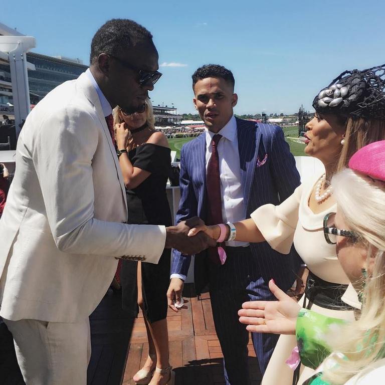 Oaks Day 2016 via social media ... Usain Bolt and Pettifleur Berenger. Picture: Instagram