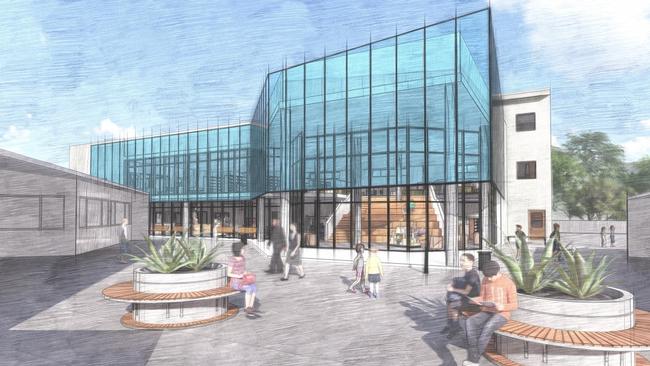 Concept drawings of St. John Paul College's new library. Picture: DRA Architects