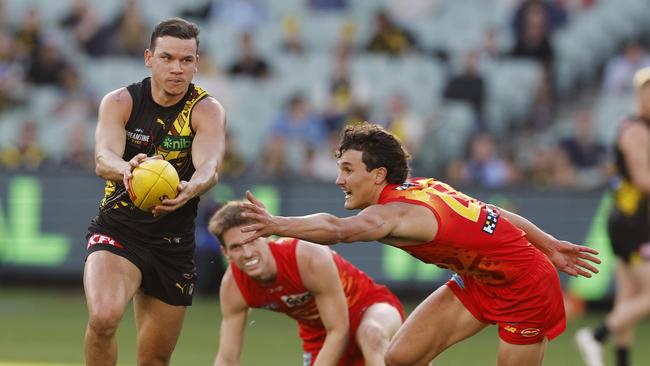 NCA. MELBOURNE, AUSTRALIA. August 24, 2024. AFL Round 24. Richmond vs. Gold Coast Suns at the MCG. Richmonds Daniel Rioli during the 2nd qtr. . Pic: Michael Klein