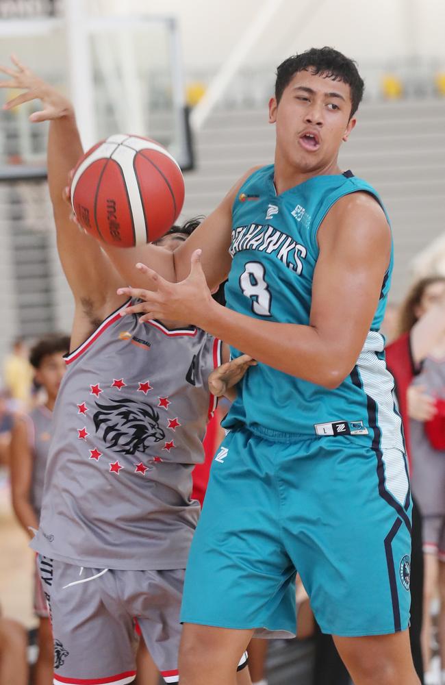 Basketball QLD U18 State Championships 2024. Mens North Gold Coast Seahawks V Red City (grey). Picture Glenn Hampson