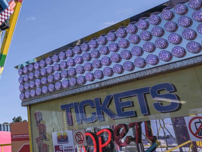 SEPTEMBER 10, 2022: Sideshows on the last Saturday of the Royal Adelaide Show. Picture: Brenton Edwards