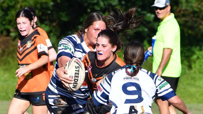 The Herbert River Crushers Women’s team drew 20-20 with Townsville Brothers in a hard-fought contest in Ingham on Saturday. Picture: Cameron Bates