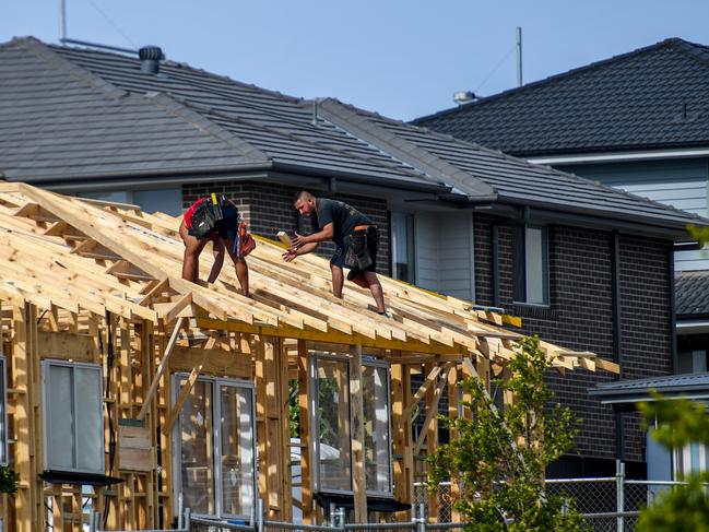 A new housing estate at Oran Park in Sydney’s south west. Picture: Brendan Esposito