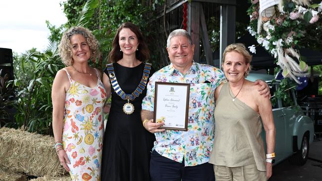 The Piccone family, including Regan Piccone, Peter Piccone and Pauline Piccone, were awarded a lifetime achievement award at the Cairns Regional Council's Australia Day Awards and concert, held at Munro Martin Parklands. Picture: Brendan Radke