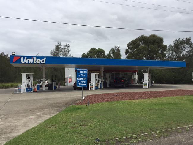 The service station in North Wyong where police arrested Harriet Wran. Picture: Richard Noone