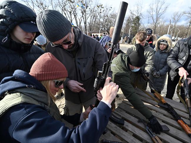 Kyiv locals are preparing for war as tensions reach boiling point. Picture: AFP