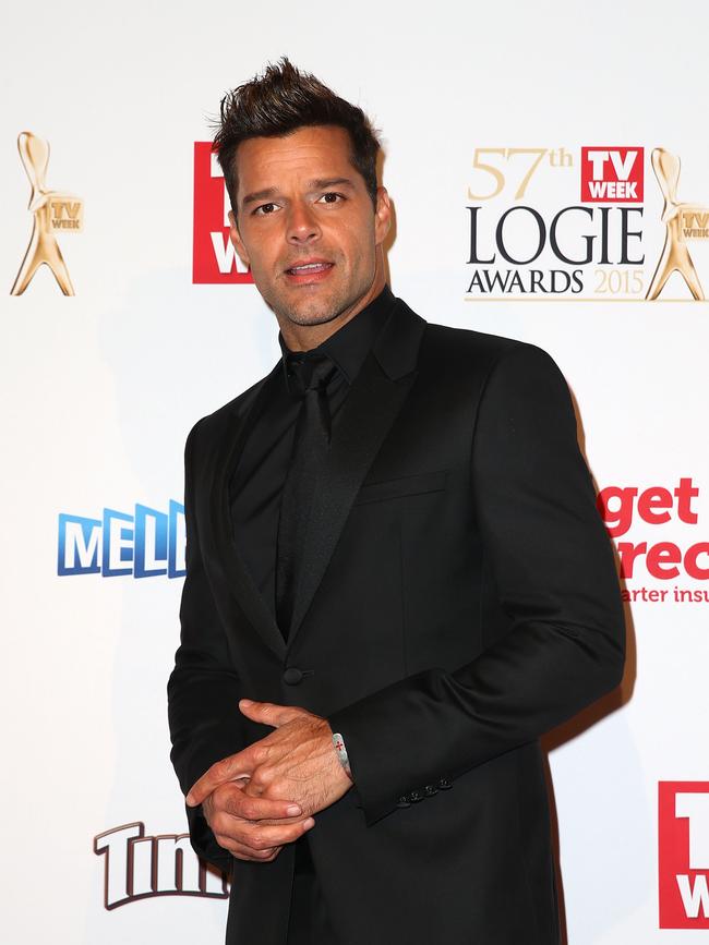 Ricky Martin on the red carpet at the 2015 Logie Awards at Crown Casino in Melbourne. Picture: Getty
