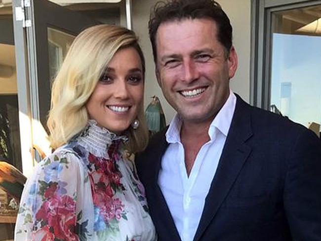 Jasmine Yarbrough and Karl Stefanovic at their commitment ceremony in March.