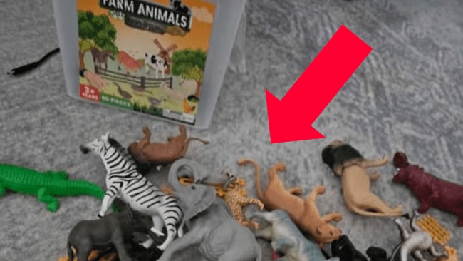 Toddler’s ‘wild’ discovery in farm animal toys