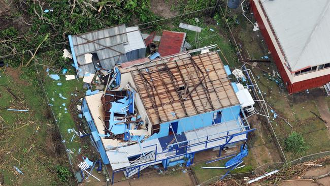 Ten year anniversary of Cyclone Yasi. Severe Tropical Cyclone Yasi 2011. Cardwell. An aerial view of the damage after Cyclone Yasi unleashed its fury when it crossed the coast. Picture: Evan Morgan