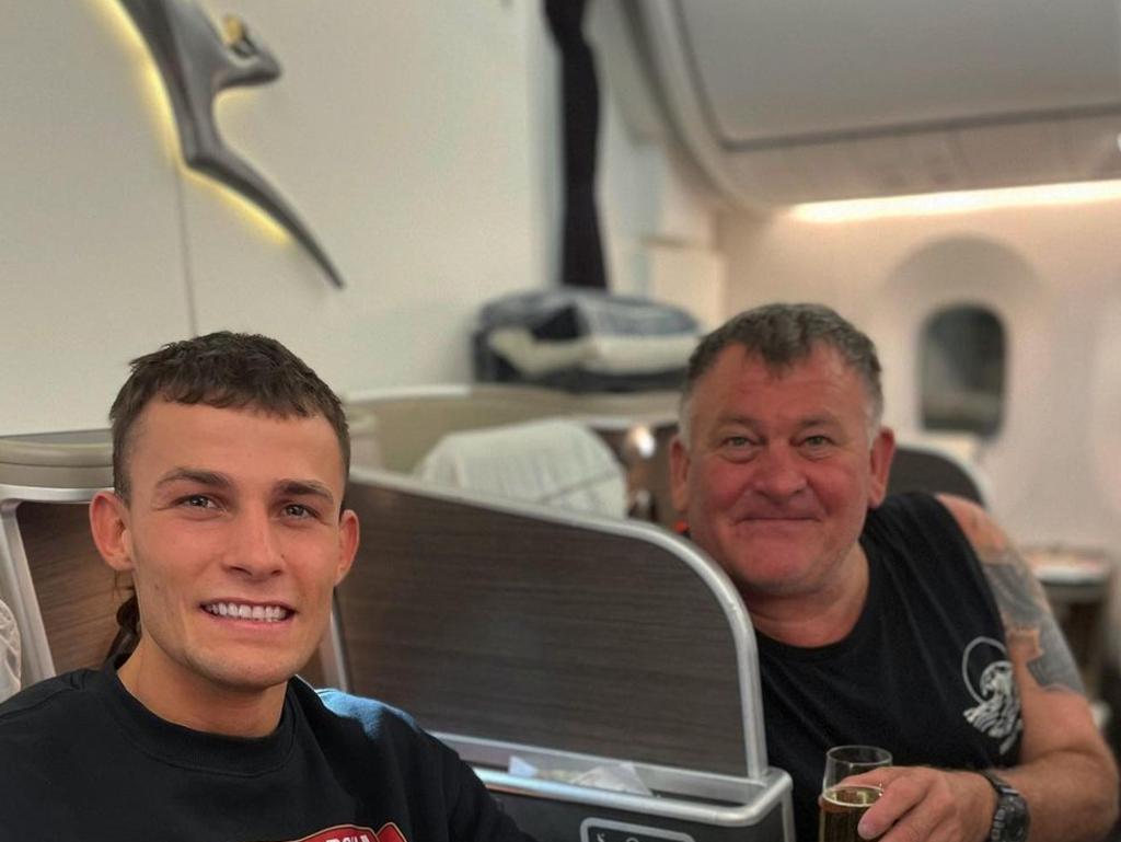 Garside posted a photo of his flight home from South Africa just hours before his arrest. Photo: Instagram