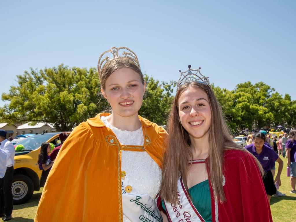 Job's daughters, Damia Gilfouyle (left) and Olivia Halpin. Grand Central Floral ParadeCarnival of FlowersSaturday September 16, 2023