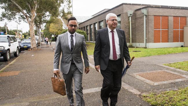 Craig Kelly’s staffer Frank Zumbo, right, outside Sutherland Local Court. Picture: Dylan Robinson