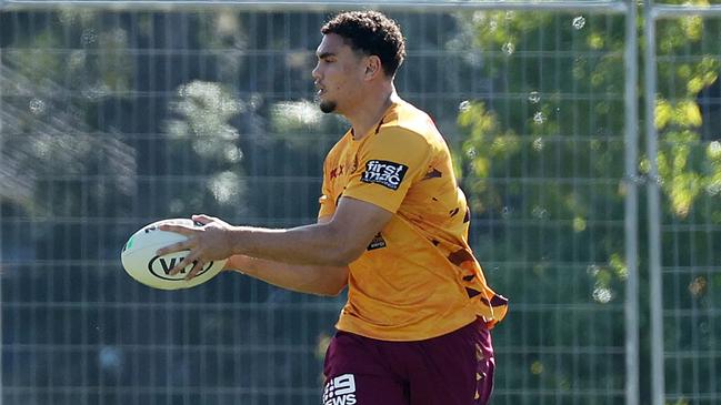 Xavier Coates has been recalled to the Broncos’ line-up for their clash against the Roosters. Picture: Liam Kidston