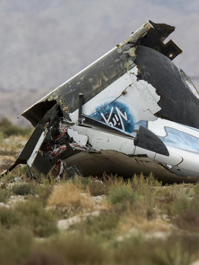 Wreckage was scattered across the Mojave Desert. Picture: Ringo H.W. Chiu