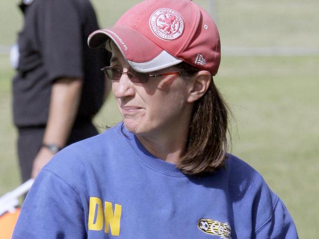 Deb Nichols during her time coaching, after being one of the first Matildas at the World Cup.