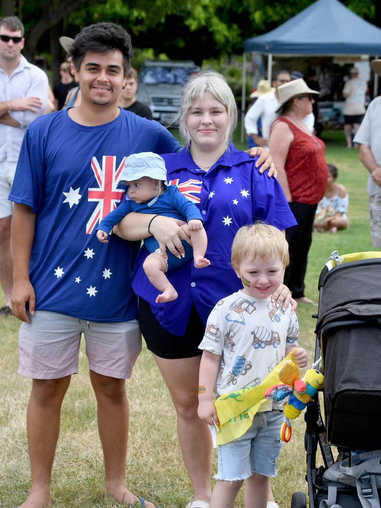 Australia Day at Jezzine Barracks, Townsville. Martin Gonzalez and Cherish Shonhan with Enzo, 3 months and cousin Zeppelin Anderson, 4. Picture: Evan Morgan