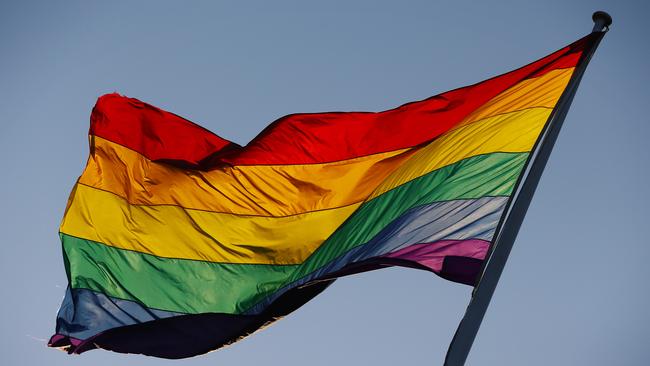 The rainbow flag, which is used as a gay pride symbol. Photo: Hollie Adams/The Australian