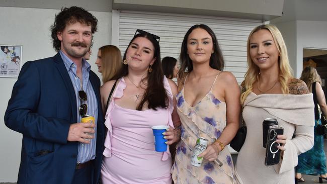 Zoe Grayson, Savannah Clifford, Talia Zajonskowski and Brodie McDougall at the 91.1 Hot FM Ladies Oaks Day 2025.