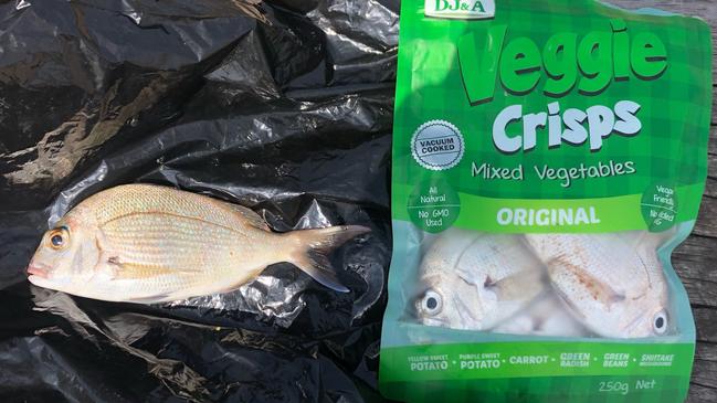 Fisheries officers caught a man who allegedly had stuffed some undersized pinkies into a veggie crisps bag.