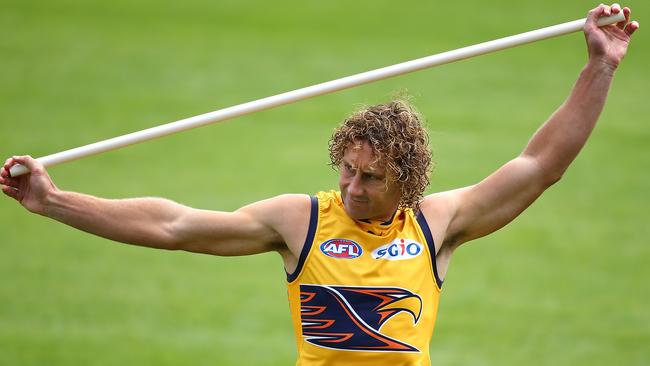 Matt Priddis training at Subiaco. Picture: Getty