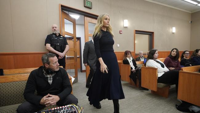 Actor Gwyneth Paltrow enters the courtroom for her trial on March 24, 2023, in Park City, Utah. Picture: Getty