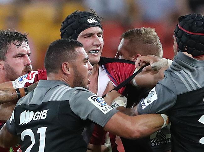 Reds Rob Simmons. The Queensland Reds vs the Crusaders at Suncorp Stadium in Brisbane.  Pic Peter Wallis