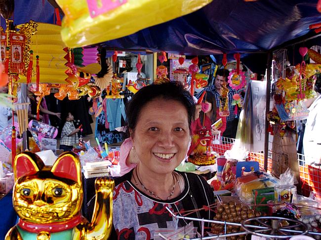 Zeng Hua of Good World selling her merchandise at the moon festival in 2006. Picture: Darren Edwards