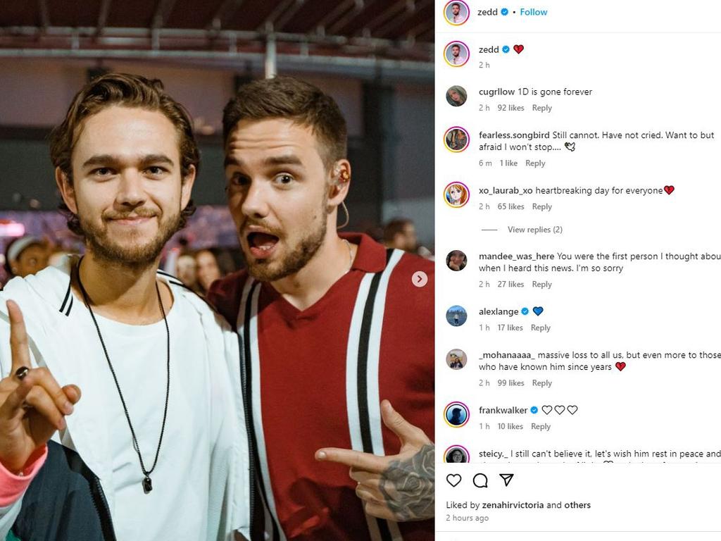 Liam Payne and Zedd. Picture: Instagram