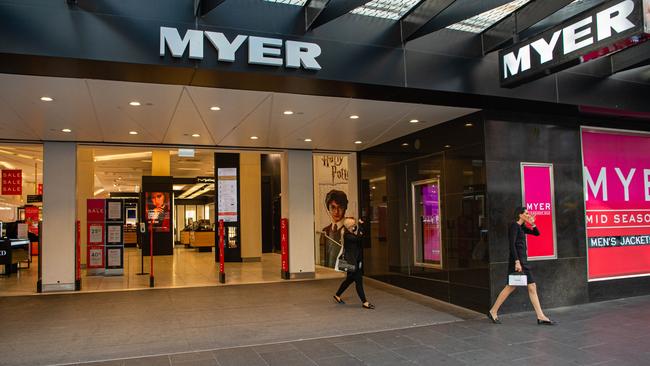 Myer has plunged to a $172.4m loss thanks to the coronavirus pandemic. Picture: Jason Edwards