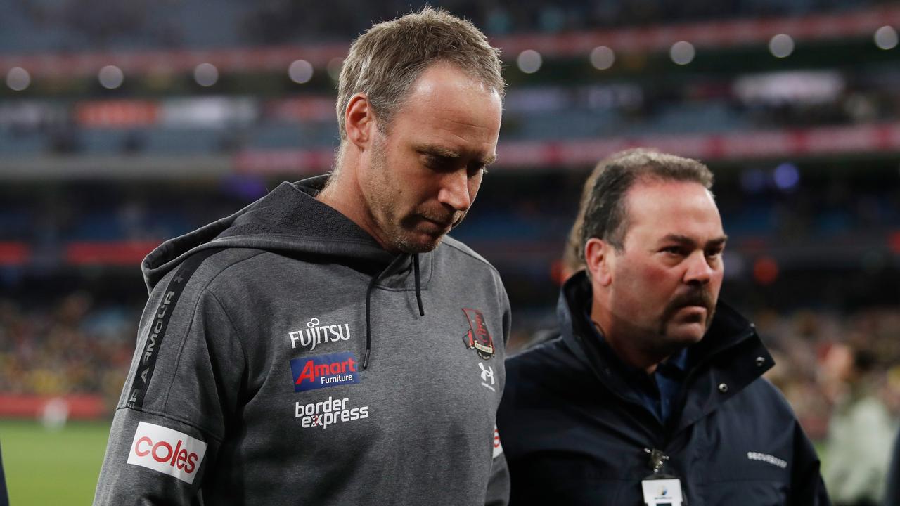 Ben Rutten’s sacking means the Bombers are on the lookout for a new coach. Picture: Getty Images