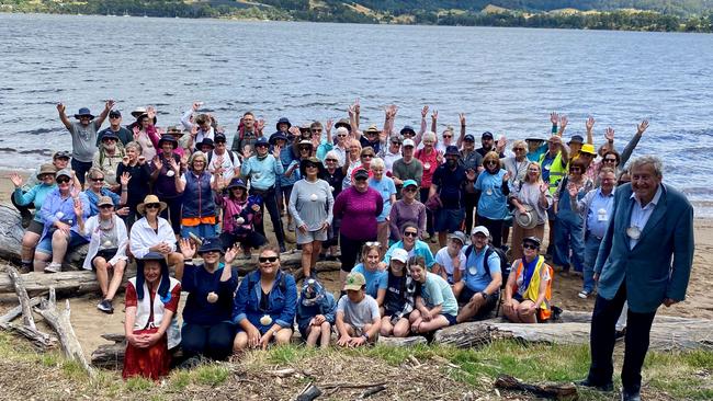 Walkers on the popular Way to St James Cygnet pilgrimage founded by Tasmanian Catholic priest Father Michael Tate. Picture: Supplied.