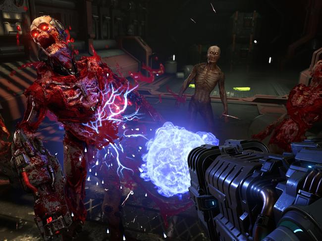 A destructible demon featured during the 20-minute Doom Eternal trailer previewed at Quakecon at the weekend. Picture: Screengrab from trailer.